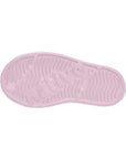 Pink sole of a shoe on a white background