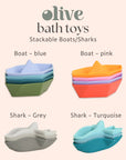 Stackable Sharks or Stackable Boats | Personalisable Turquoise Gift Set