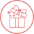 Gift box icon with stars
