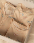 Baby Gift Set - Rainbow Hot Dogs close up