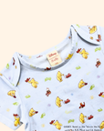 Close-up of baby tee with Classic Pooh print, soft cotton fabric and gentle neckline