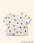 Back view baby white t-shirt with Classic Pooh print, soft breathable cotton