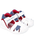 Biomecanics Biogateo White Sandal with Blue Suede Detail