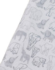 Bamboo Blanket - Grey Elephant Families