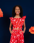 Nicole Top - Red Blossom Lily