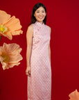 Ladies Peony Cheongsam - Pink Mickey Tiles