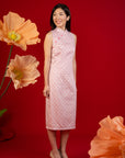 Ladies Peony Cheongsam - Pink Mickey Tiles