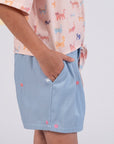 Bailey Shorts - Chambray Paws