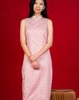 Ladies Peony Cheongsam - Pink Mickey Tiles