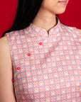 Ladies Peony Cheongsam - Pink Mickey Tiles