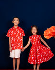 Twirly Cheongsam - Red Blossom Lily