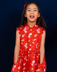 Twirly Cheongsam - Red Blossom Lily