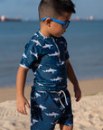 Short-Sleeve Rash Guard Sharks