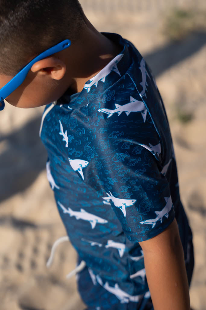 Short-Sleeve Rash Guard Sharks