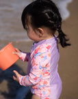 Girls Long-Sleeve Rash Swimsuit Narwhals