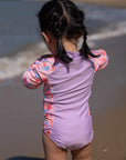 Girls Long-Sleeve Rash Swimsuit Narwhals