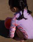 Girls Long-Sleeve Rash Swimsuit Narwhals