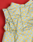 Mia Onesie - Yellow Blue Mosaic