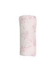Bamboo Muslin Swaddle - Beary Pink
