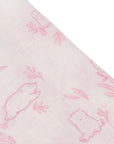 Bamboo Muslin Swaddle - Beary Pink