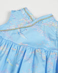 Flare Cheongsam - Blue Cranes
