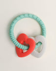 Olive Silicone Toys | Double Heart Teething Ring