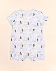 Short-sleeve Romper - Blue Hello Mickey