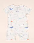 Short-Sleeve Zip Romper - Colourful Sea Creatures