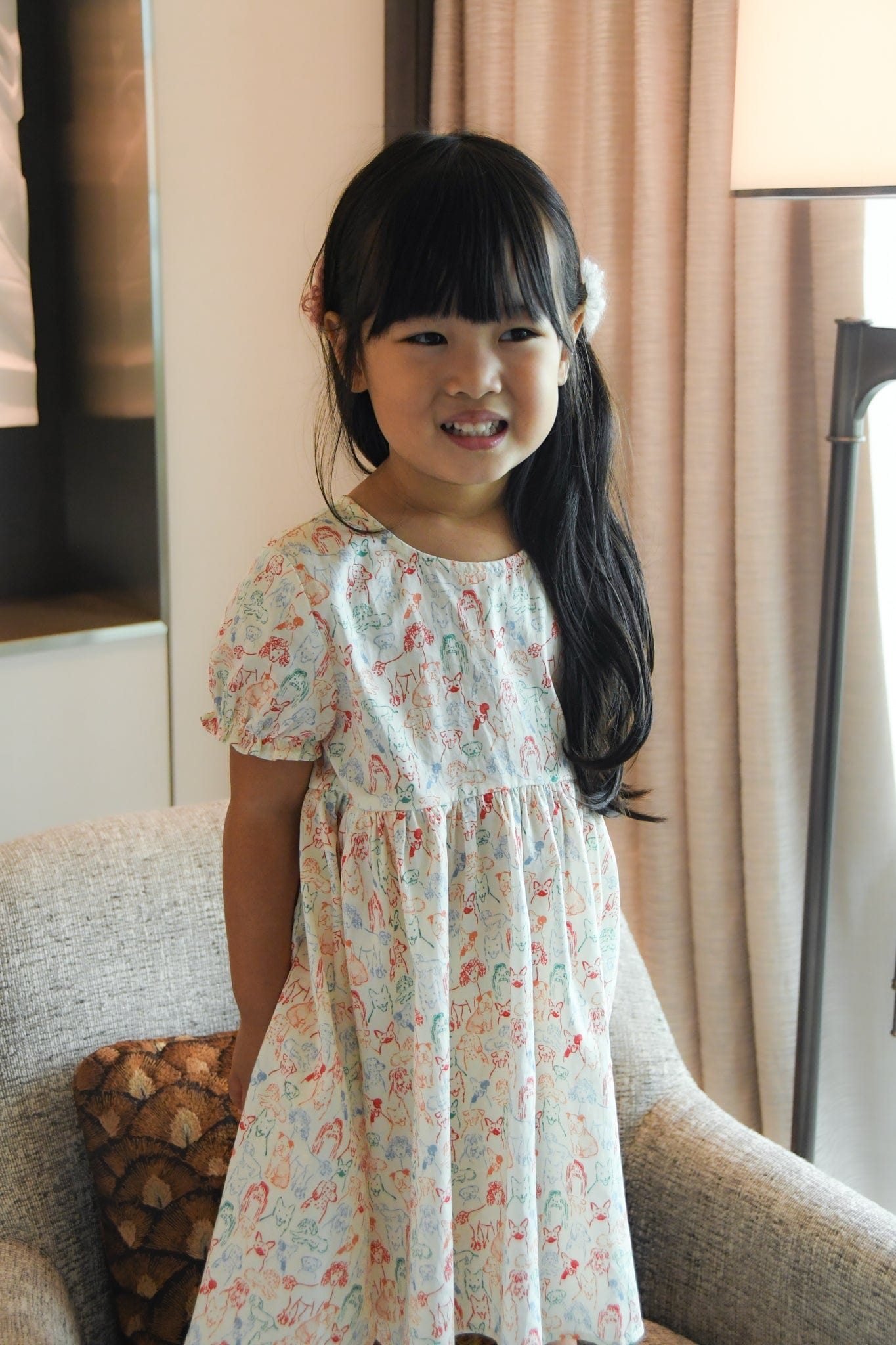 Scarlett Dress - Colourful Puppies | The Elly Store