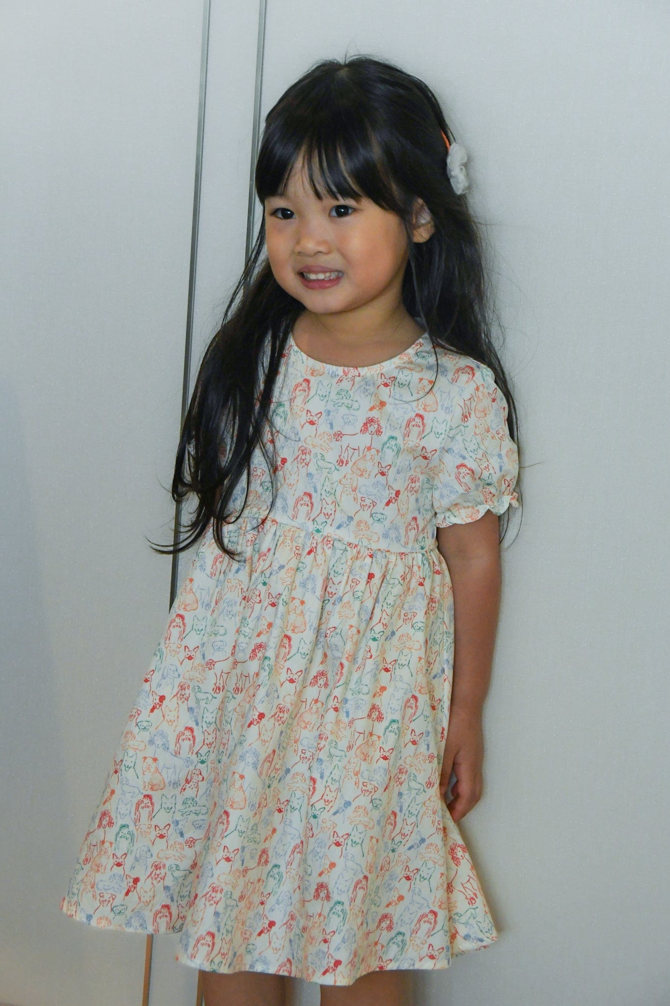 Scarlett Dress - Colourful Puppies | The Elly Store