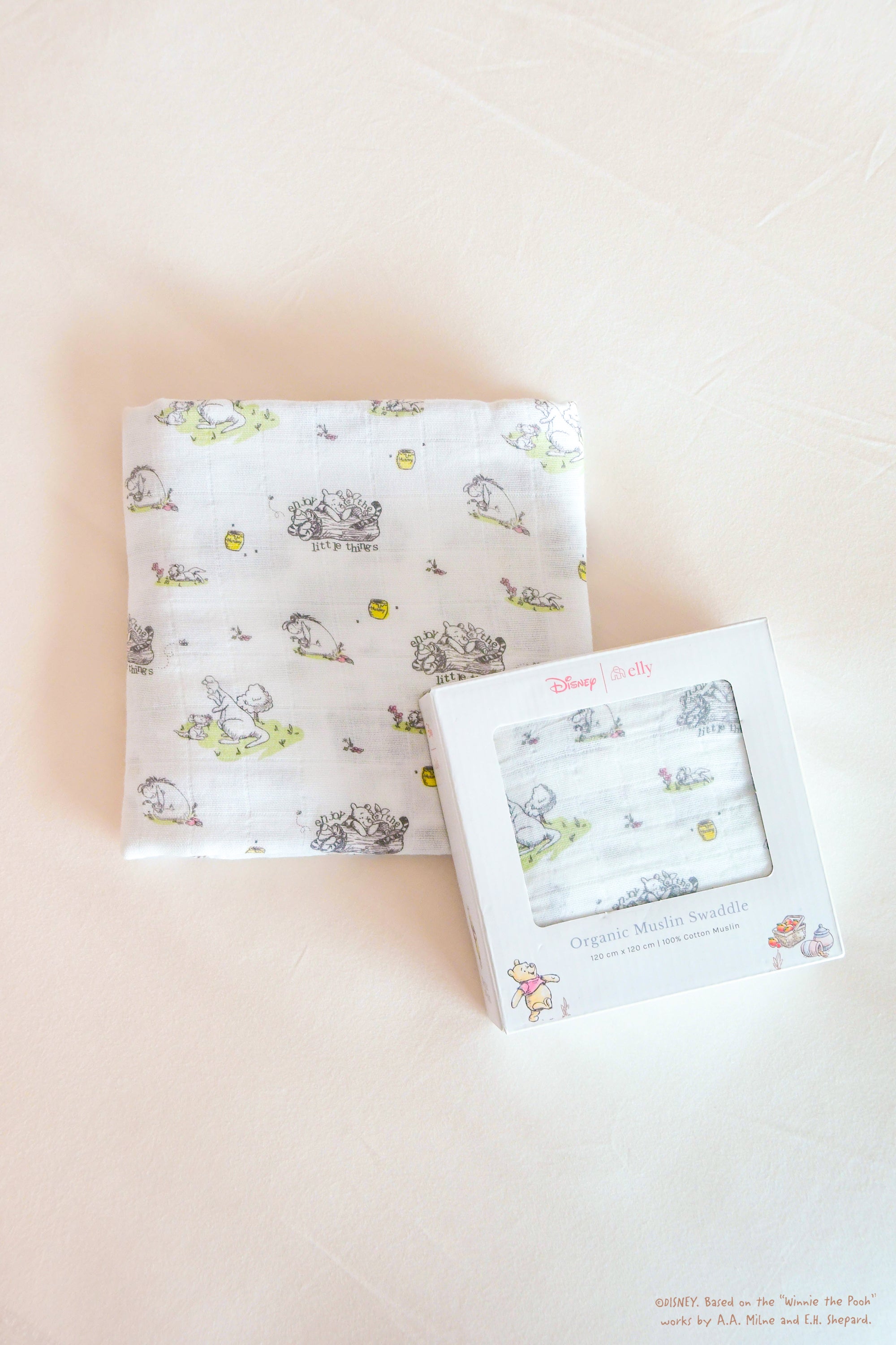 Organic Cotton Swaddle - Breezy Day Pooh