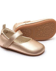 Tip Toey Joey Dolly Mary Janes - Metallic Salmon