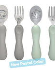 Pastel Easy Grip Fork & Spoon Set (with case)