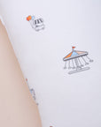Close-up of Exploded Pillow with Carousel Print