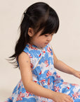 Flare Cheongsam - Blue Lotus