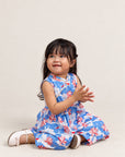 Flare Cheongsam - Blue Lotus