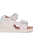 Biogateo White Open-Toed Sandals - Pink Birds