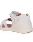 Biogateo White Open-Toed Sandals - Pink Birds