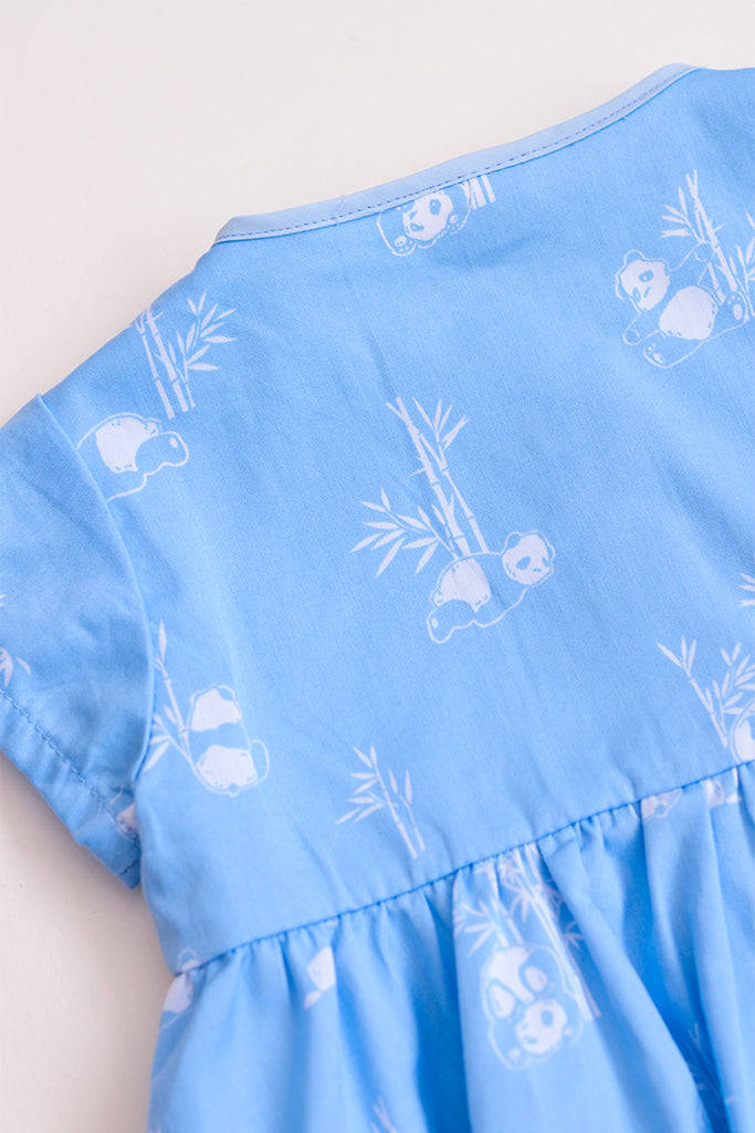 Isabella Dress - Blue Bamboo Pandas