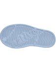 Blue rubber outsole with textured grip pattern and anti-slip traction design