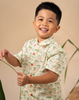 Little Man Shirt - Green Safari