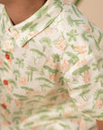 Little Man Shirt - Green Safari