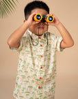 Little Man Shirt - Green Safari