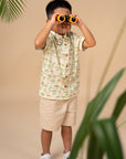 Little Man Shirt - Green Safari