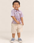 Little Man Shirt - Pink Tiles