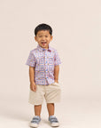 Little Man Shirt - Pink Tiles