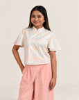 Ladies Amanda Top - Cream Floral Bamboo
