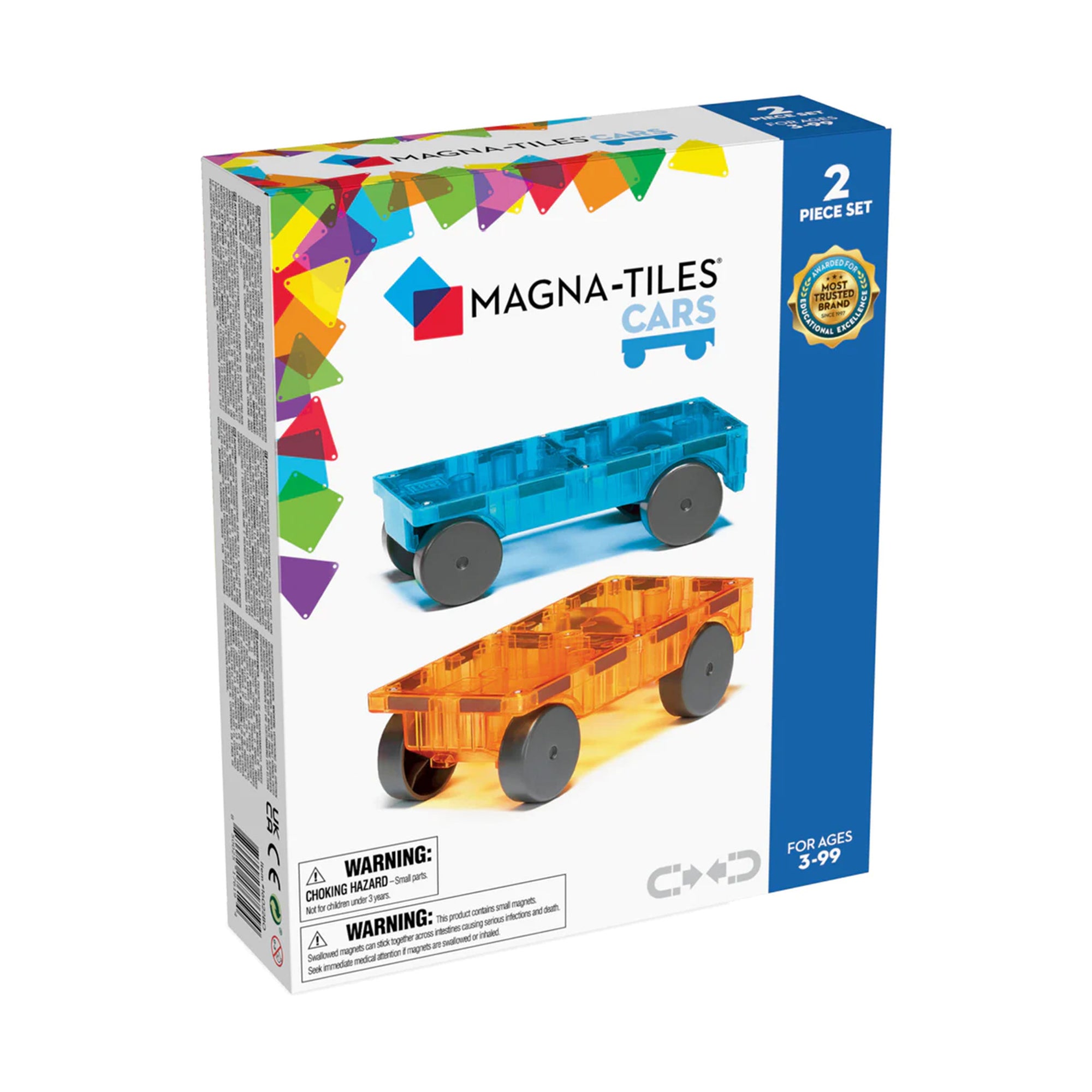 Magna-Tiles Cars 2-Piece Expansion Pack - Blue & Orange | The Elly Store