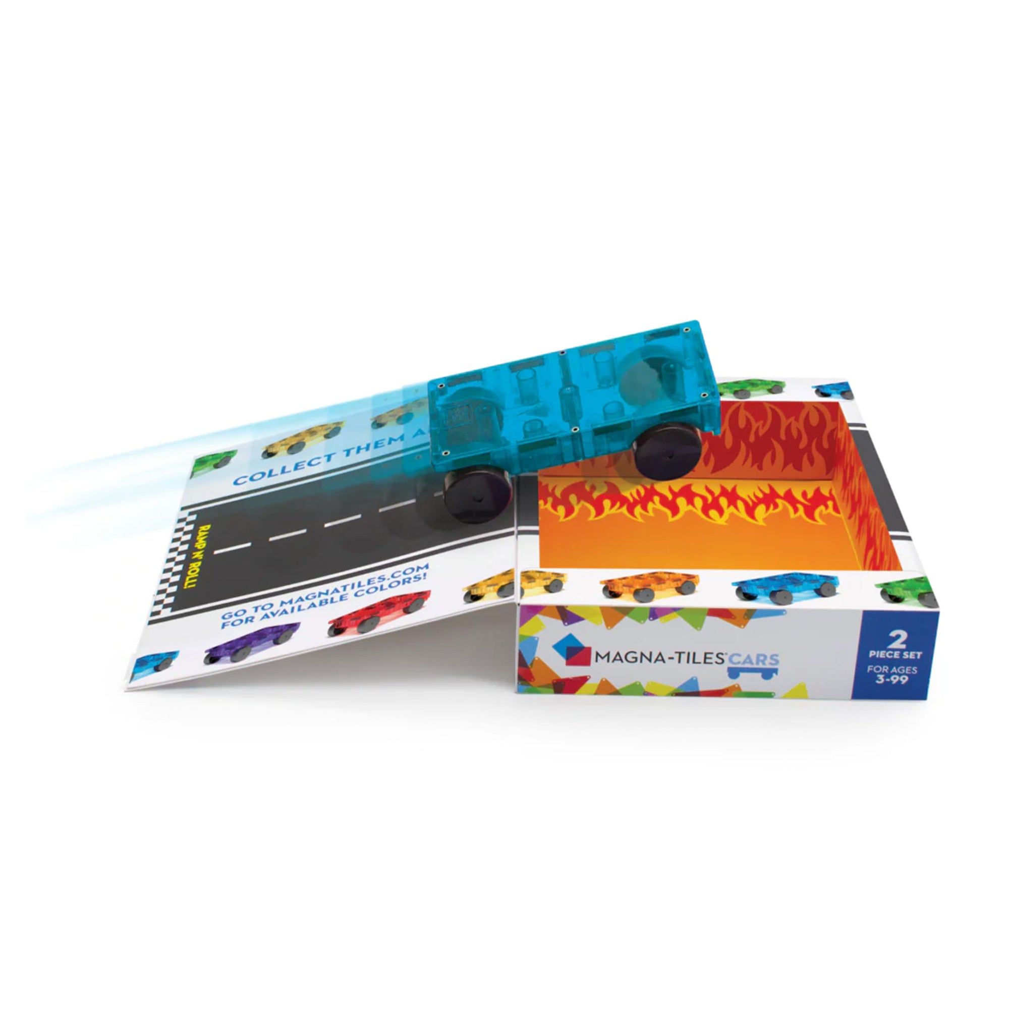 Magna-Tiles Cars 2-Piece Expansion Pack - Blue & Orange | The Elly Store