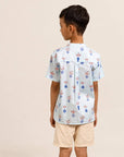 Mandarin-collared Shirt - Turquoise Vases back